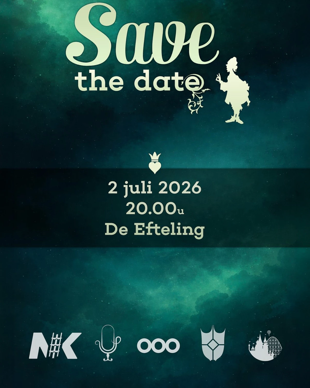 Save the Date! 02-07-2026 20:00 De Efteling #efteling #kleineboodschap #themetalk #looopings #nielskooyman #devijfzintuigen