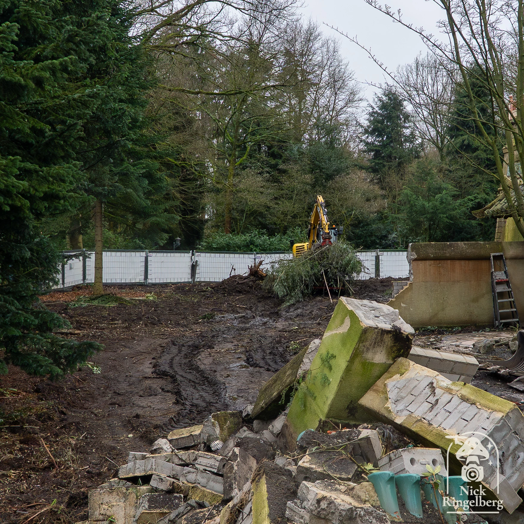Achter De Chinese nachtegaal is weer flink wat groen verdwenen. #efteling #sprookjesbos #dechinesenachtegaal #bouwupdate