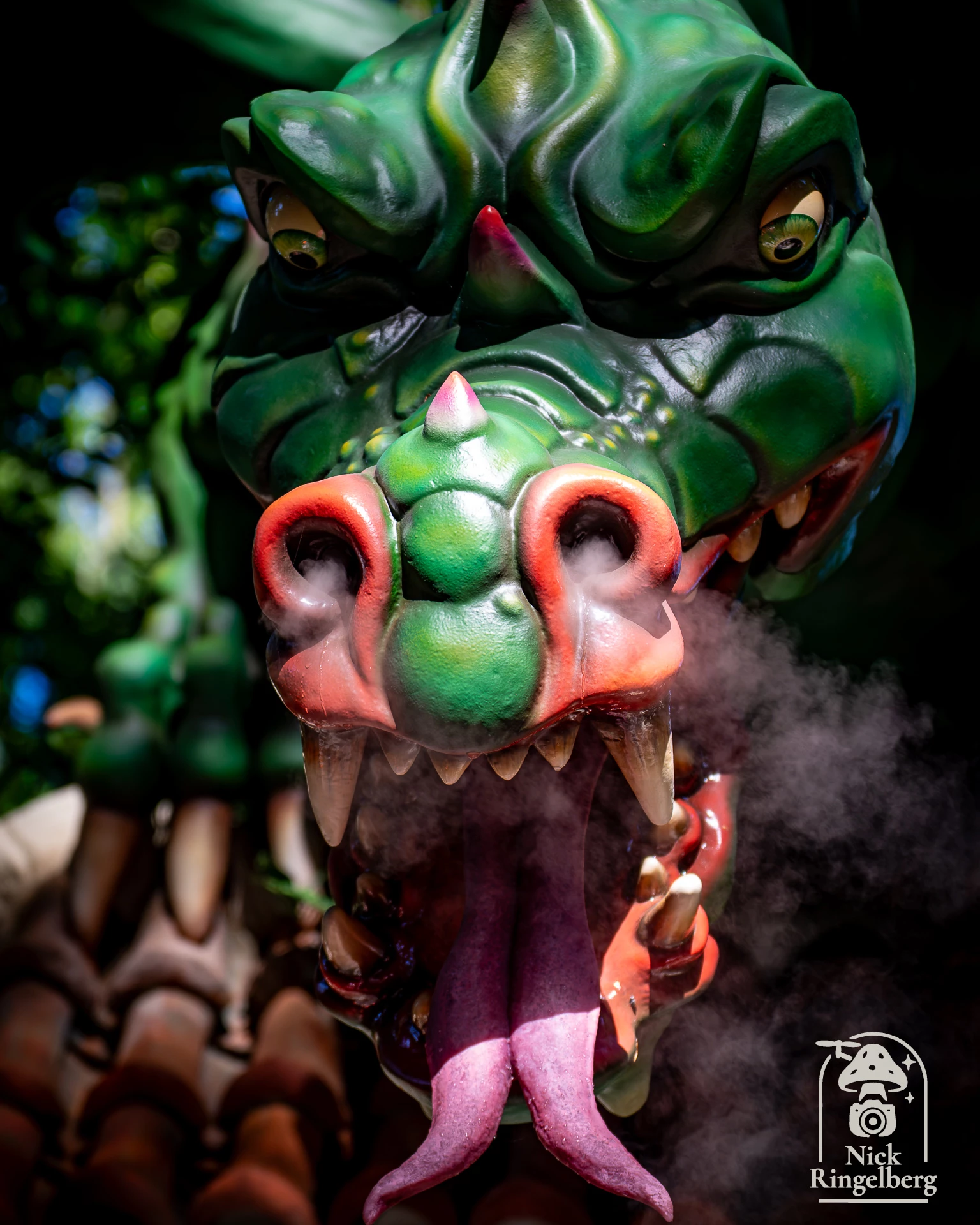 Draak Lichtgeraakt! Ziet er weer vet uit! Super die bewegingen! #efteling #sprookjesbos #themeparks #dragon